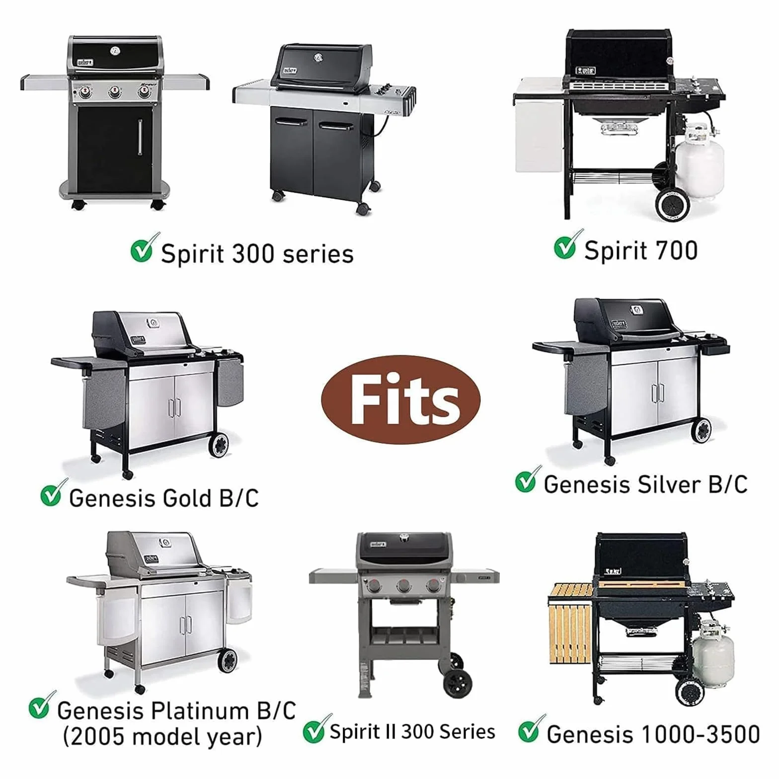 GFTIME 7638 44,5 cm Grillplatte für Weber Spirit I II E310 E320 E330 S310 S320 S330 Gasgrills, Gusseisen-Grillplatten Ersatzteile für Weber Spirit 300 Series, 1 Stück