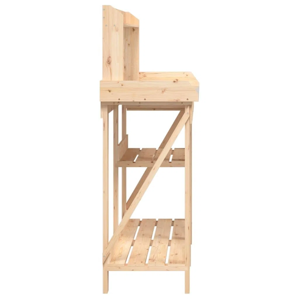 vidaXL Pflanztisch, Gärtnertisch mit Ablage Schublade, Arbeitstisch für Garten Terrasse, Blumentisch Umtopftisch, Massivholz Tanne