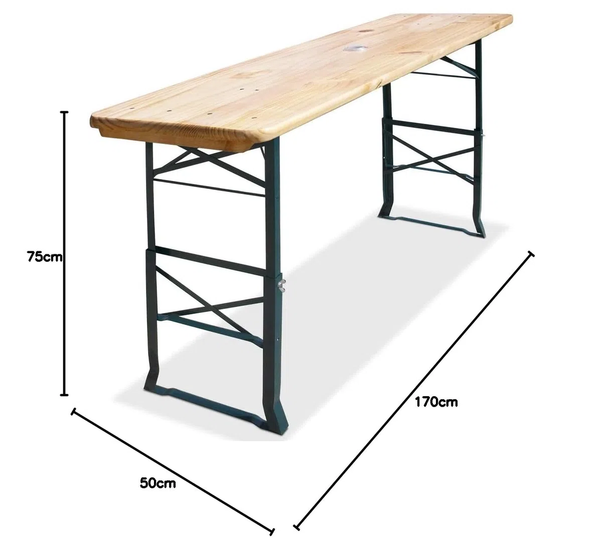 Deuba Bierzelttisch Höhenverstellbar Klappbar Hoch Outdoor Breit Holz XXL Buffettisch 170cm Bierzeltgarnitur Stehtisch Bartisch Partytisch Klapptisch