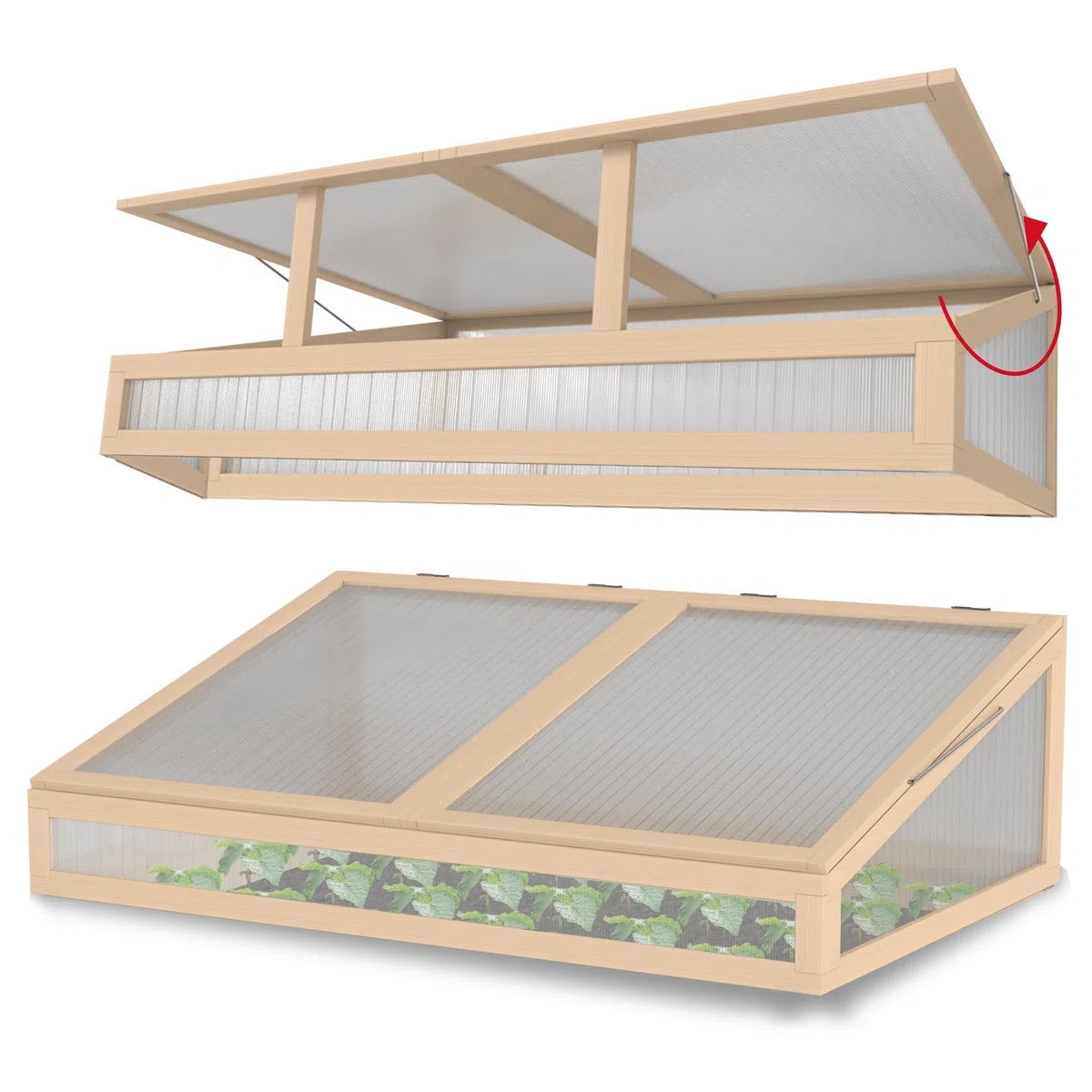 Schroth Home Frühbeet, Frühbeetaufsatz, Frühbeetkasten, Anzuchtkasten für Hochbeet, Blumenkasten, Anzucht Gewächshaus, Hochbeet Abdeckung, Pflanzkasten Minigewächshaus – 120 x 80 x 40 cm