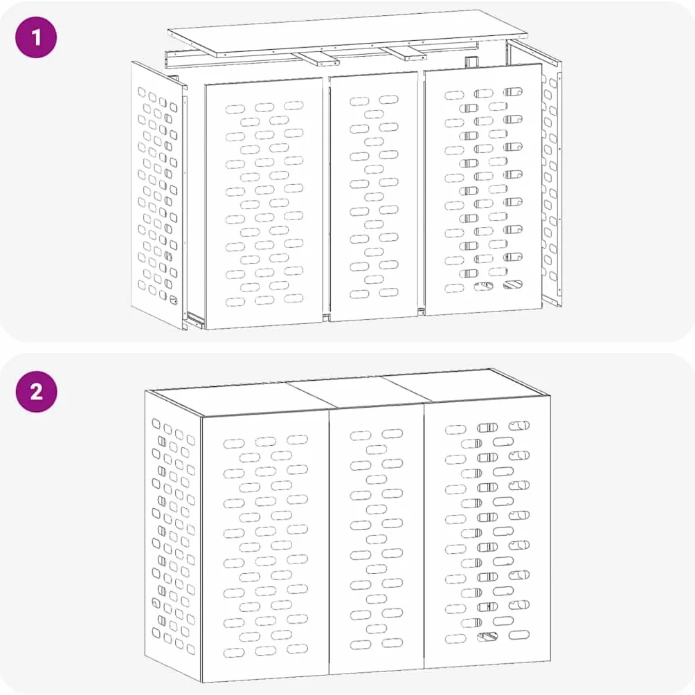 vidaXL Klimaanlagenabdeckung Anthrazit 110 x 50 x 80 cm Stahl, Luftfilter für Klimaanlage, Garten-Geräteabdeckung, wetterfest, schützender Winterbezug, rechteckig